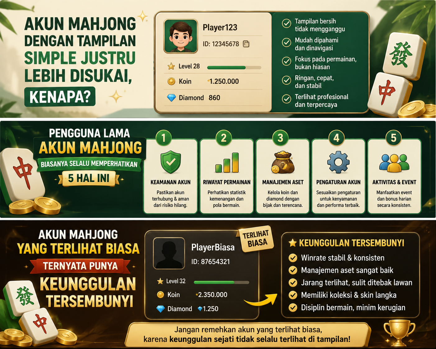 Akun Mahjong dengan Tampilan Simpel Justru Lebih Disukai