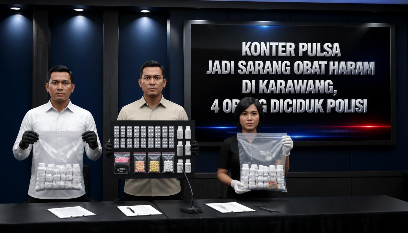 Konter Pulsa Jadi Sarang Obat Haram di Karawang, 4 Orang Diciduk Polisi